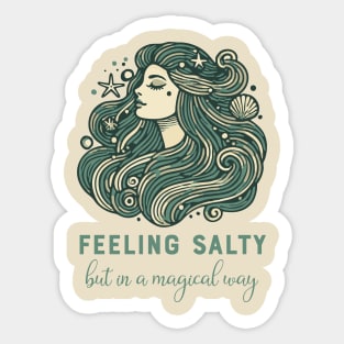 Feeling Salty but in a Magical Way – Retro Mermaid Sea Witch Design Ocean Lover Gift Sticker